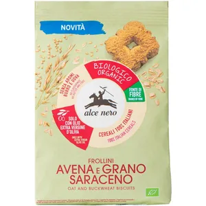 Ekologiški sausainiai su avižomis ir grikiais ALCE NERO, 250 g