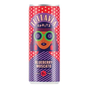 Aromatizuotas vyno gėrimas TUTTAVIA BLUEBERRY MOSCATO 5% 0,25L