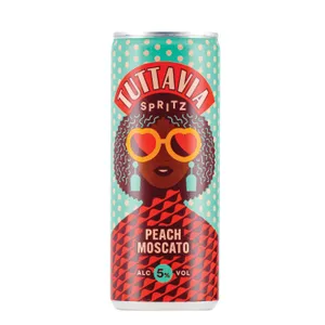 Aromatizuotas vyno gėrimas TUTTAVIA PEACH MOSCATO 5% 0,25L