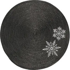 Stalo padėkliukas juodas su snaigėmis WINTERIA, 38 cm