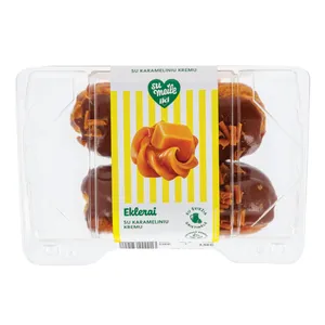 Eklerai su karamenliniu kremu ir drožlėmis, 100 g