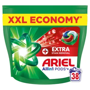 Skalbimo kapsulės ARIEL Extra Clean, 38 skalb.