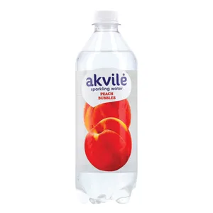 Lengvai gazuotas stalo vanduo su persikų aromatu AKVILĖ, 0,6 l