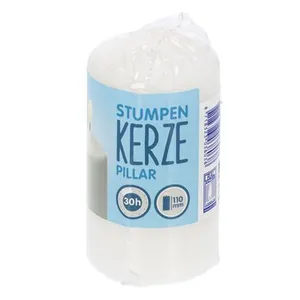 JA! WITHOUT JA! cilindrinė žvakė 6X11 cm baltos spalvos