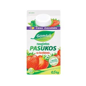 Raugintos pasukos 'GAMTOS' su braškėmis 0,3% rieb.0,5kg,T-r