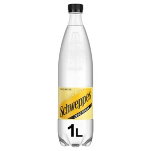 Gazuotas gaivusis gėrimas su saldikliais SCHWEPPES TONIC WATER ZERO, 1 l