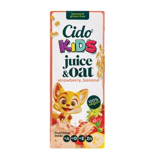 Avižų gėrimas su bananų ir braškių tyre CIDO KIDS Juice & Oat 0,2L