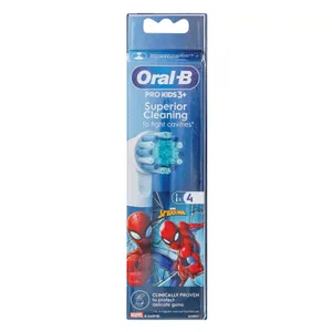 Elektrinio dantų šepetėlio galvutės ORAL-B Kids Spiderman Pro, 4vnt.