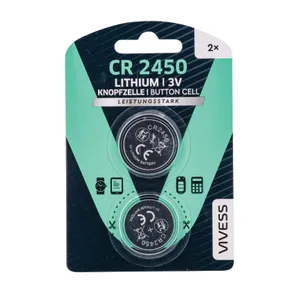Diskinės ličio baterijos VIVESS, CR2450 2 vnt