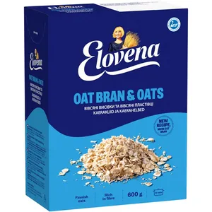 Avižų sėlenos ir viso grūdo dribsniai ELOVENA 600 g