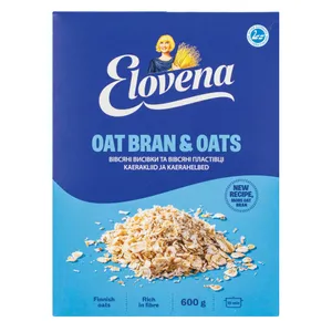 Avižų sėlenos ir viso grūdo dribsniai ELOVENA 600 g
