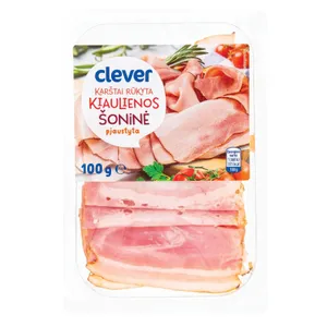 Karštai rūkyta kiaulienos šoninė CLEVER, 100 g