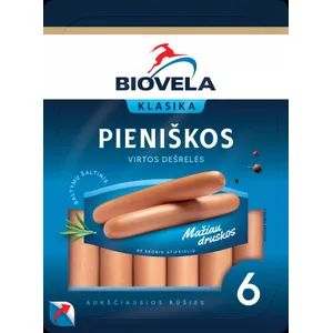 Virtos pieniškos Biovelos dešrelės 260g Aukščiausia rūšis 