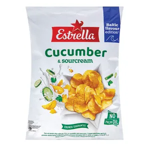 ESTRELLA Lygaus pjaustymo agurkų ir grietinės skonio bulvių traškučiai 170 g