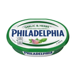 Tepamasis sūris PHILADELPHIA su česnakais ir žolelėmis, 200g 