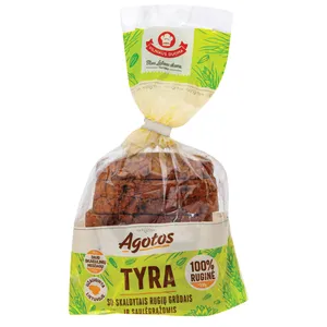 AGOTOS TYRA juoda duona su skaldytais rugių branduoliais ir saulėgrąžomis, 340 g.
