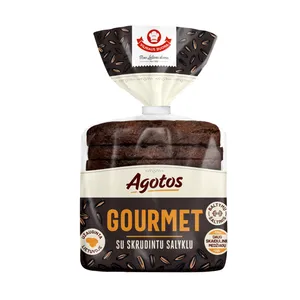 AGOTOS GOURMET juoda duona su skrudintu salyku, 290 g.