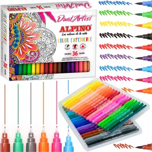 Dvipusiai flomasteriai ALPINO Color Experience, 36 vnt