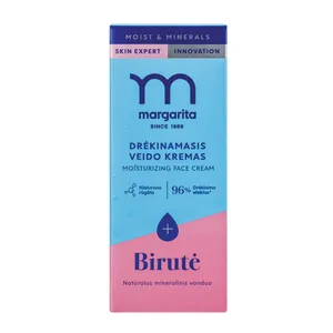 MARGARITA MOIST & MINERALS drėkinamasis veido kremas su mineraliniu vandeniu „Birutė“ 50 ml