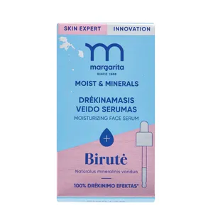 MARGARITA MOIST & MINERALS drėkinamasis veido serumas su mineraliniu vandeniu „Birutė“ 30 ml