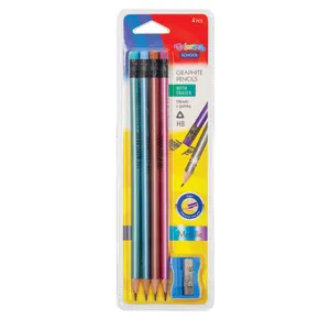 Paprasti pieštukai (4vnt.)  ir drožtukas COLORINO
