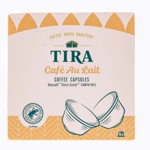 Kavos kapsulės TIRA CAFE AU LAIT DG, 16 vnt