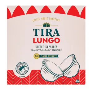 Kavos kapsulės TIRA LUNGO DG, 16 vnt
