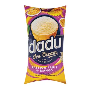 DADU Vanilės skonio valg. ledai su pasiflorų-mangų įdaru, 120ml / 65g