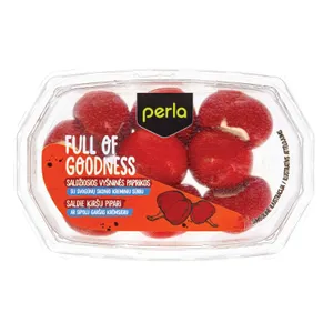 Saldžiosios vyšninės paprikos su svogūnų skonio kreminiu sūriu