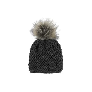 Kepurė su bumbulu tamsiai pilka ACCES