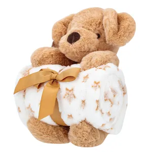 Žaislas meškiukas su užklotu 4LIVING Teddybear, 75x100cm