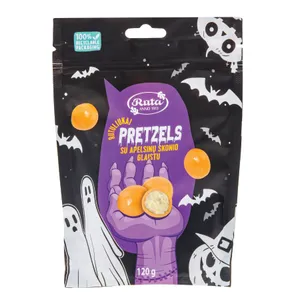 Rutuliukai Pretzels su apelsinų skonio glaistu, 120 g