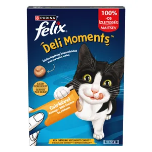Ėdalo papildas suaugusioms katėms su vištiena FELIX Deli Moments, 4x10 g