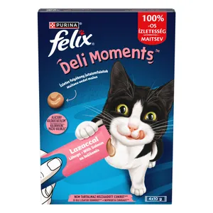 Ėdalo papildas suaugusioms katėms su lašišomis FELIX Deli Moments, 4x10 g