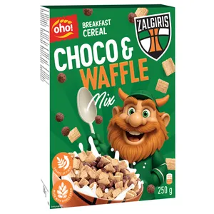 Sausi pusryčiai OHO! Choco&Waffle mix ŽALGIRIS, 250 g
