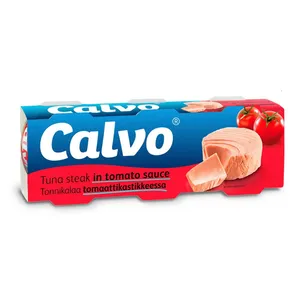 Nesmulkintas tunas pomidorų padaže, CALVO 240G (3x80G)