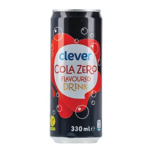 Kolos skonio gazuotas gėrimas CLEVER COLA ZERO, 0,33 l