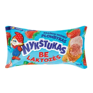 Braškių skonio plombyras NYKŠTUKAS be laktozės 130 ml