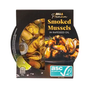 Rūkytos midijos rapsų aliejuje BILLA PREMIUM, 120 g