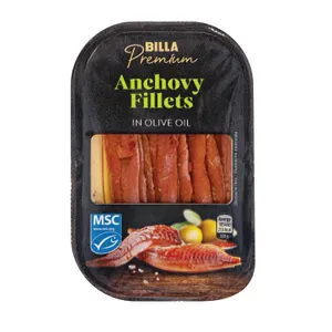 Ančiuvių filė alyvuogių aliejuje  BILLA PREMIUM, 70 g
