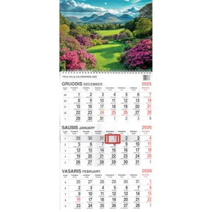 Kalendorius 2026 3 DALIŲ, 1 SPIRALĖ