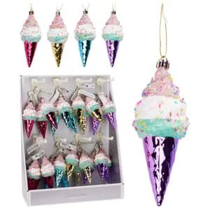 Pakabinama dekoracija ledai, 13 X 5 X 5 cm,  3 spalvų