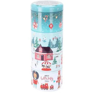 Kalėdinė metalinė dėžutė 4 dalių