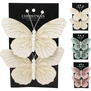 Dekoracija drugeliai su segtuku 3 vnt