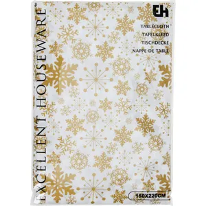 Kalėdinė staltiesė 130X180 cm flaneline su snaigėmis