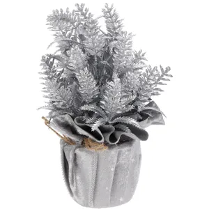 Dirbtinis augalas vazone, sidabro spalvos