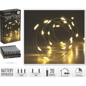 LED girlianda 20 šilta balta