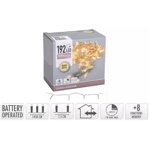 LED girlianda 192 šilta balta