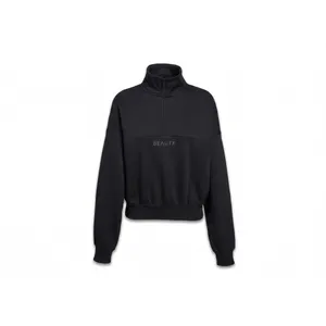 Džemperis su apykakle JULIA BEAUTX, L dydis, juodos spalvos