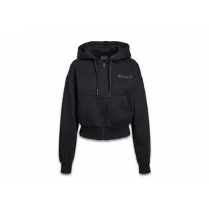 Džemperis su užtrauktuku JULIA BEAUTX,  L dydis, juodos spalvos